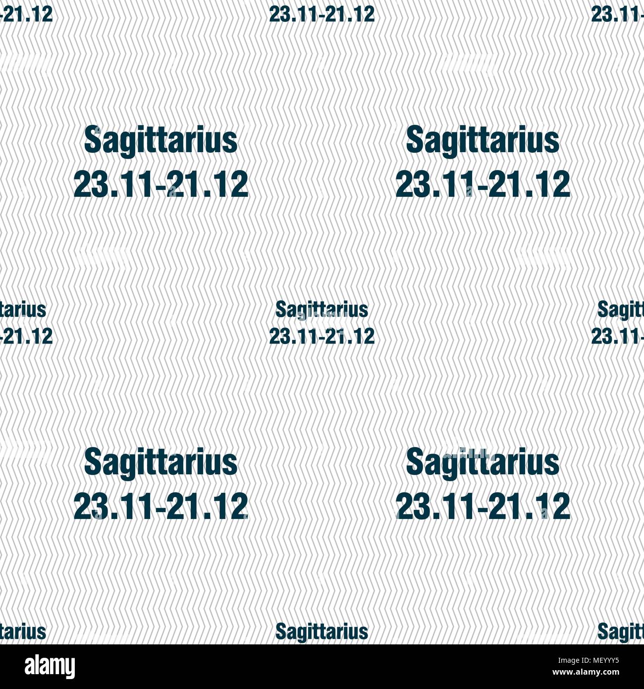 Sagittarius sign. Seamless pattern with geometric texture. Vector illustration Stock Vector