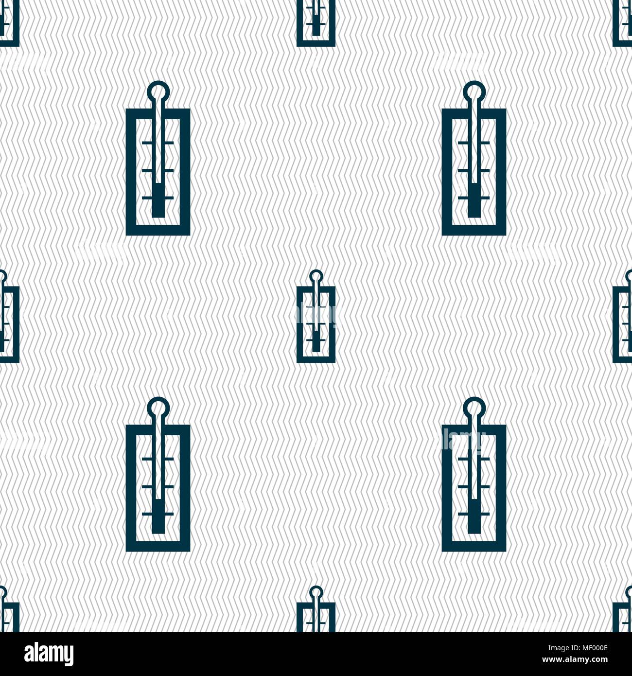 Thermometer sign. Seamless pattern with geometric texture. Vector illustration Stock Vector