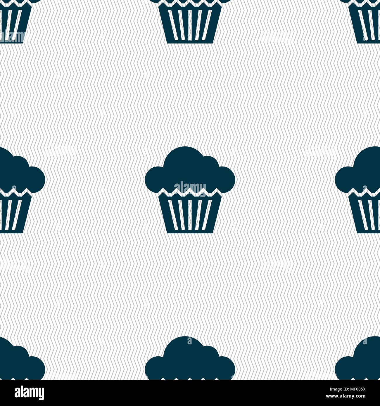 cake icon sign. Seamless pattern with geometric texture. Vector ...