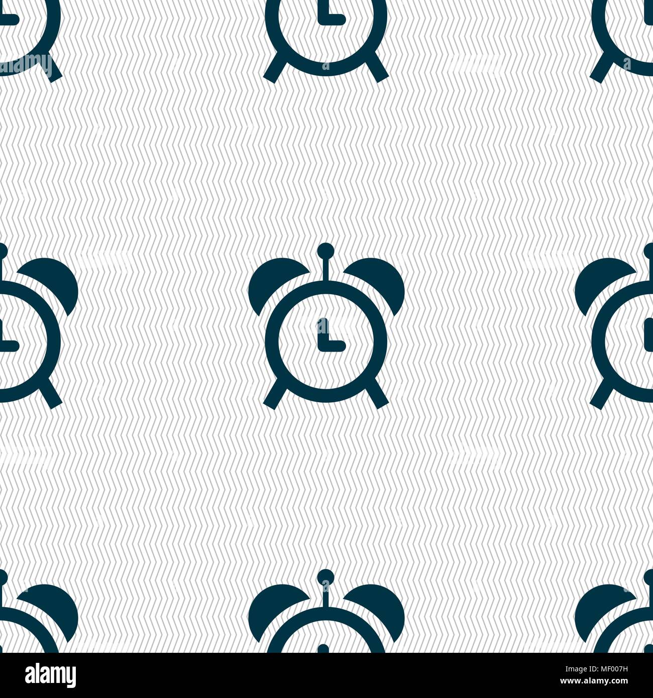 alarm clock icon sign. Seamless pattern with geometric texture. Vector ...