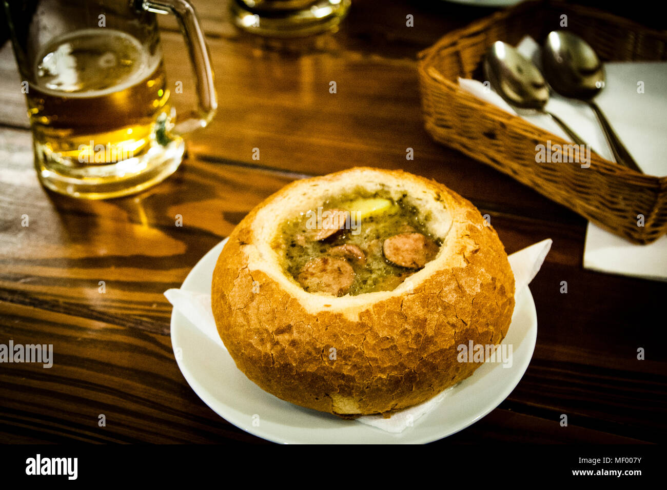 Bread soup in Posen, Poznań, Poland Stock Photo