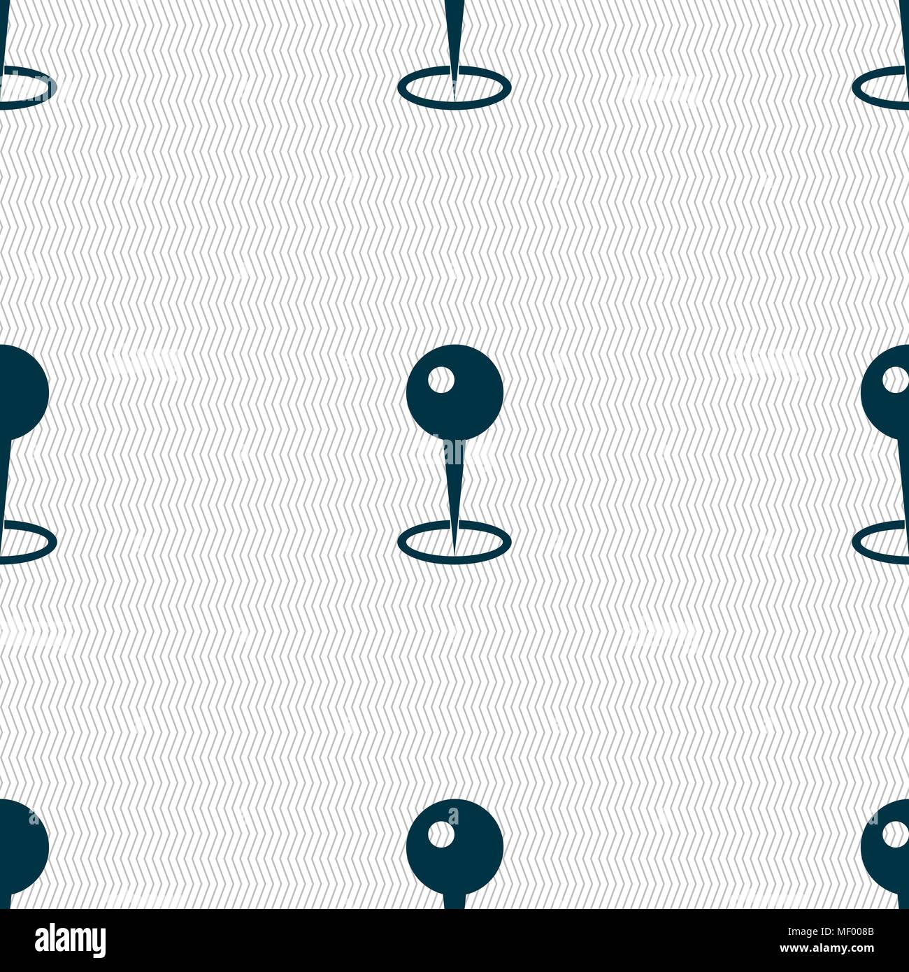 Map pointer icon sign. Seamless pattern with geometric texture. Vector illustration Stock Vector