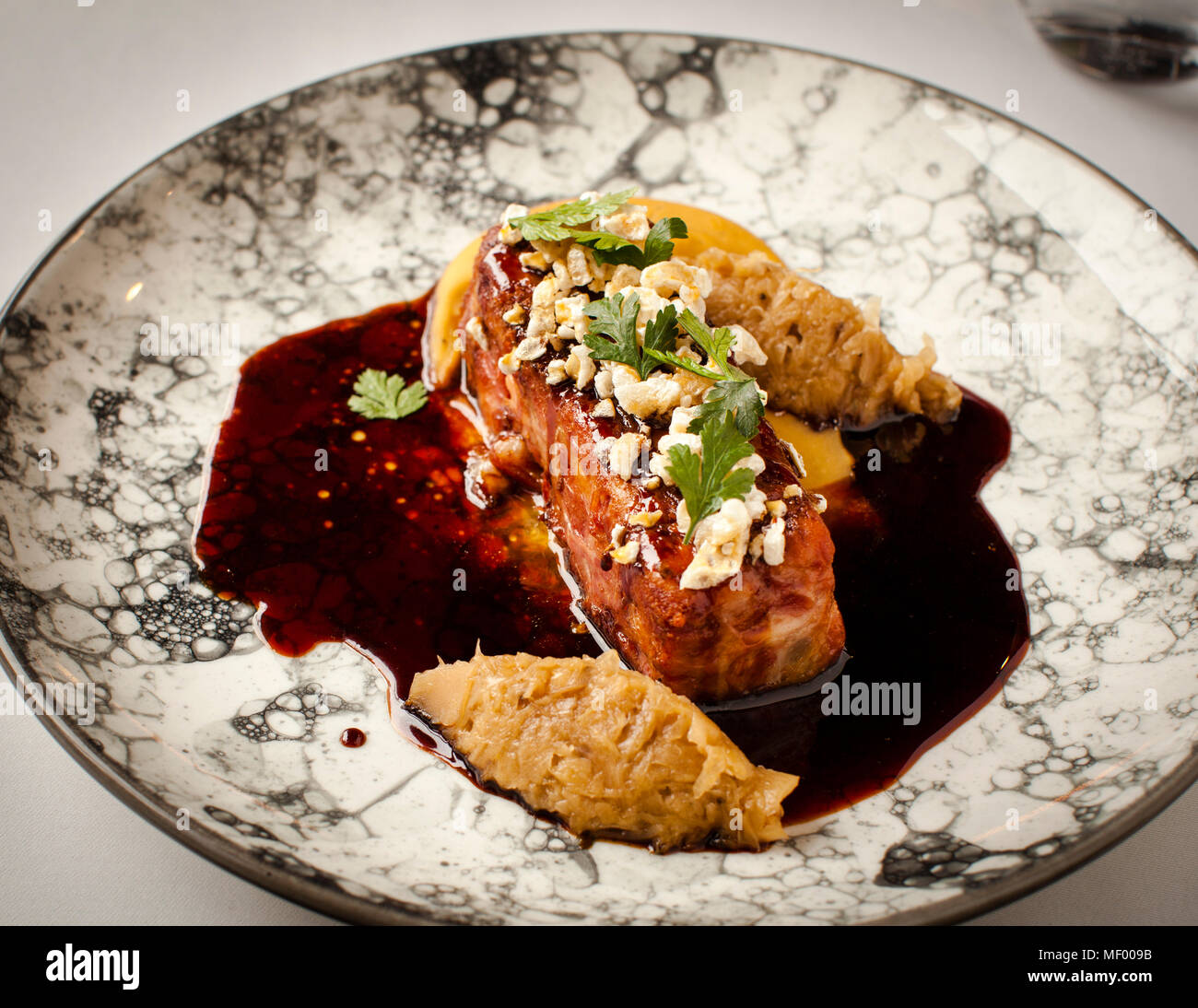 Popped Pig Lunch Dish in Hotel Blow up 5050, Posen. Pork foot combined with ...