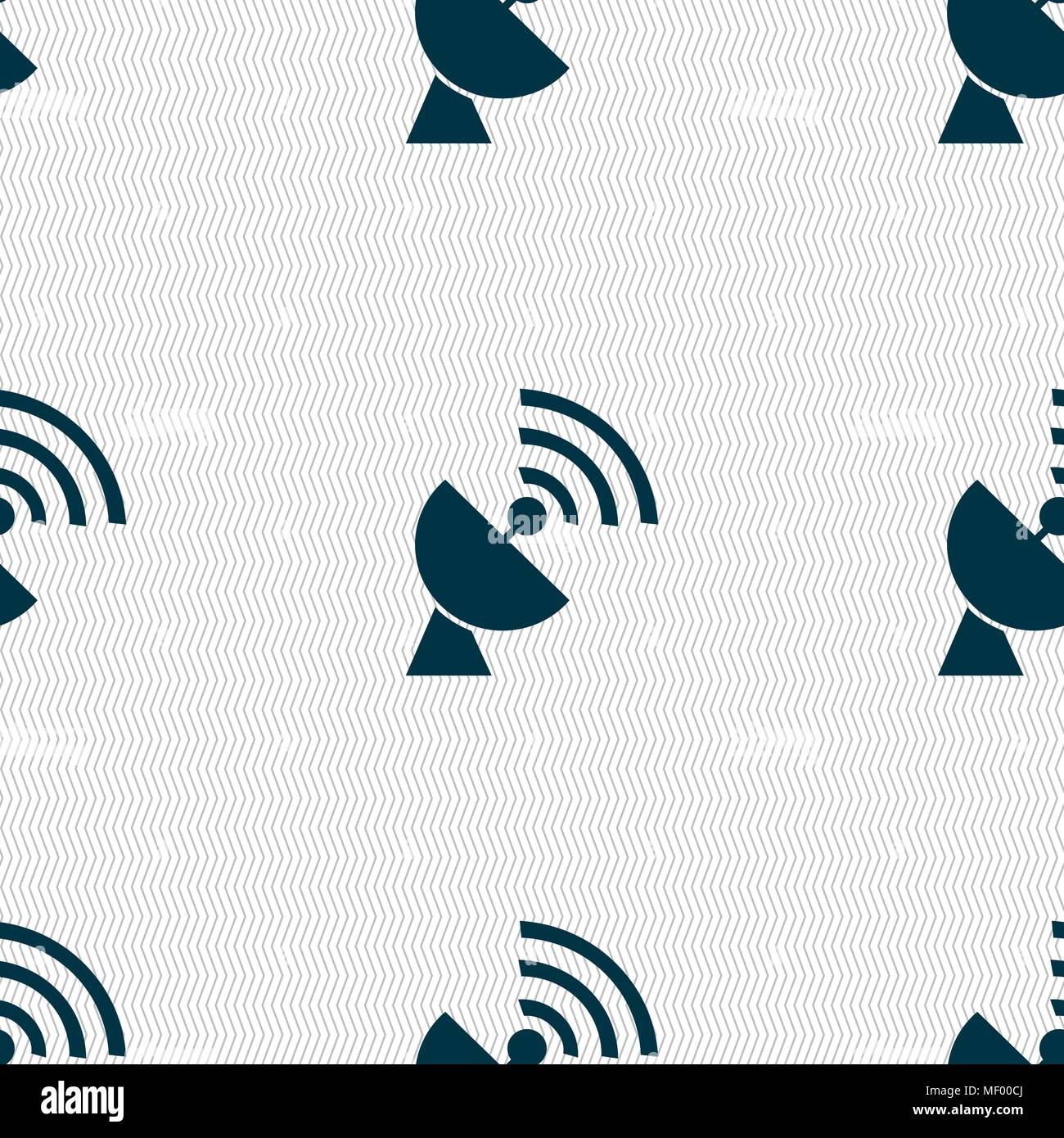 Satellite antenna icon sign. Seamless pattern with geometric texture. Vector illustration Stock Vector