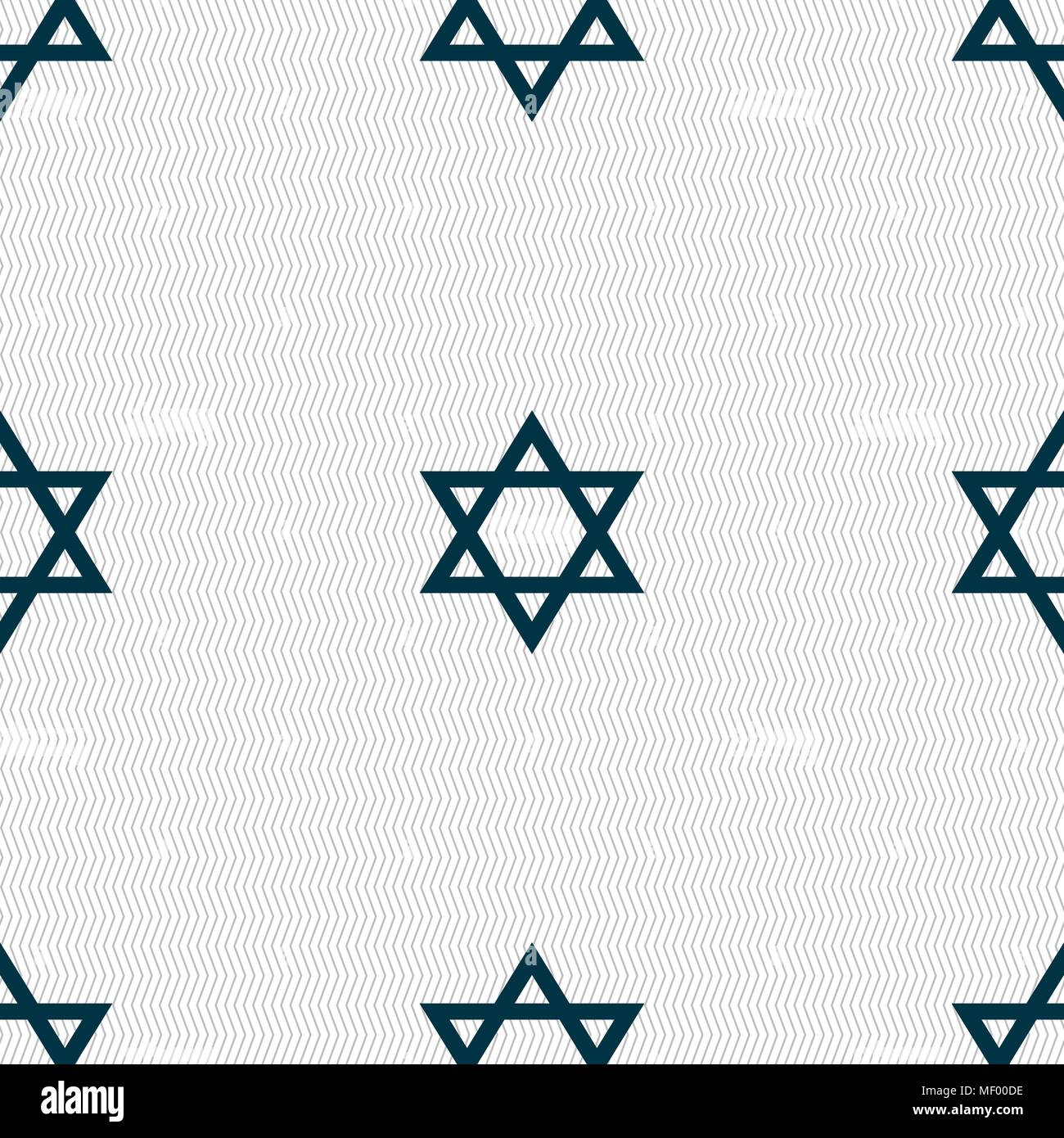 pentagram icon sign. Seamless pattern with geometric texture. Vector illustration Stock Vector