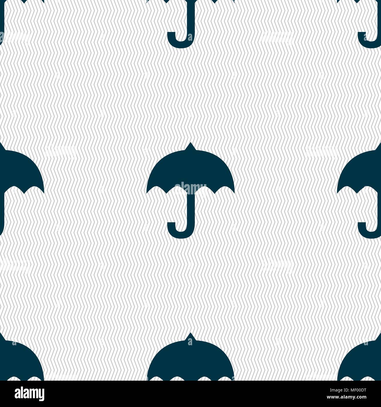 umbrella icon sign. Seamless pattern with geometric texture. Vector ...