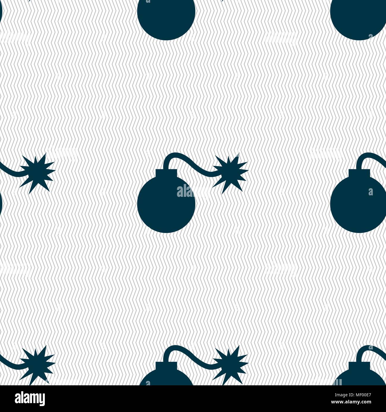 bomb icon sign. Seamless pattern with geometric texture. Vector ...
