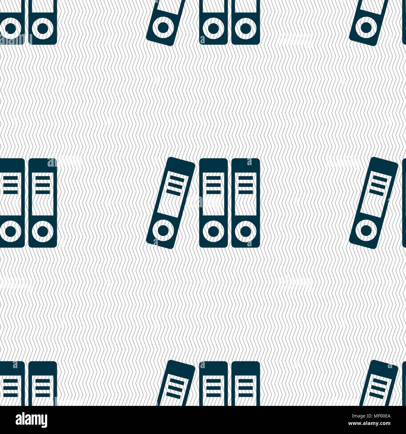 binders  icon sign. Seamless pattern with geometric texture. Vector illustration Stock Vector