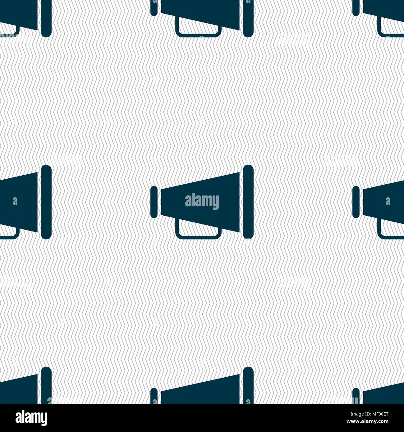 Gramophone web icon sign. Seamless pattern with geometric texture. Vector illustration Stock Vector