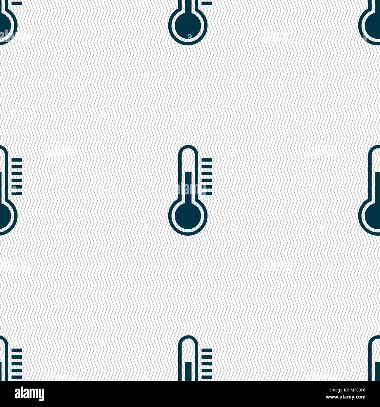 Thermometer icon sign. Seamless pattern with geometric texture. Vector ...