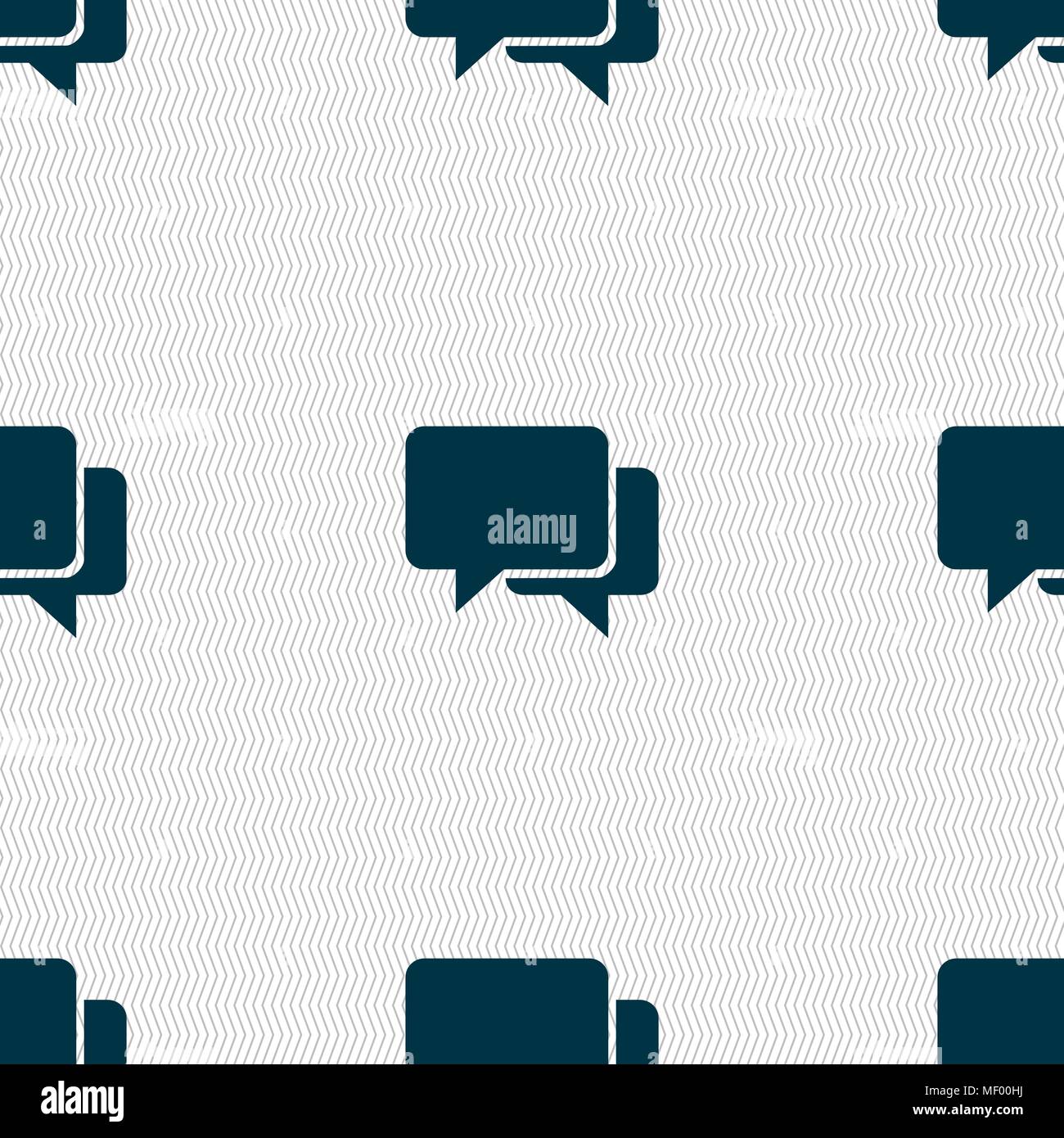 Speech bubbles icon sign. Seamless pattern with geometric texture. Vector illustration Stock Vector