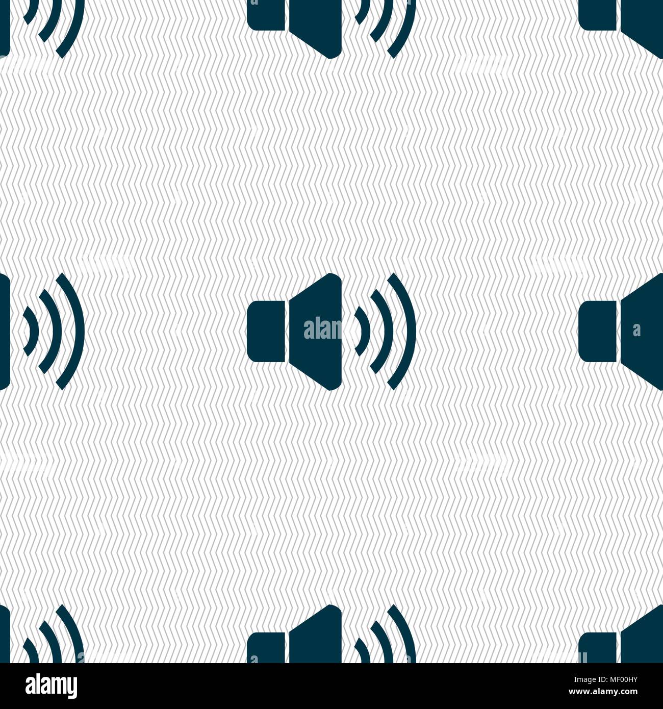 Speaker volume icon sign. Seamless pattern with geometric texture. Vector illustration Stock Vector