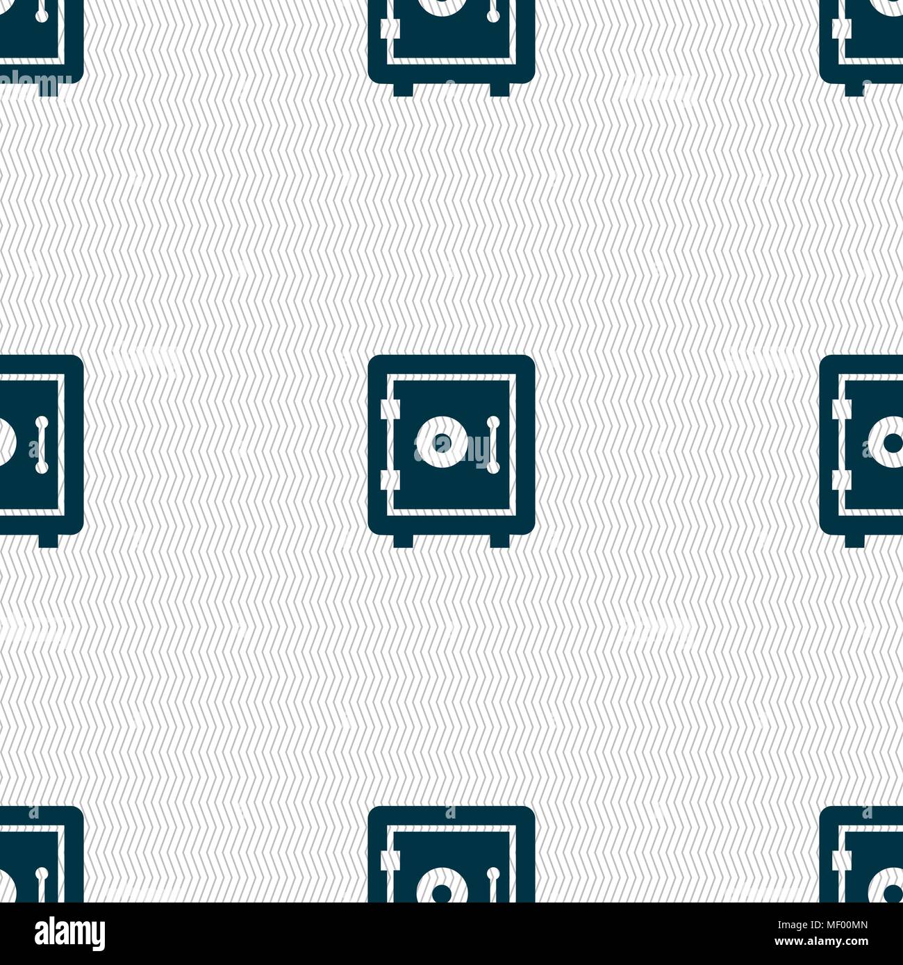 safe icon sign. Seamless pattern with geometric texture. Vector illustration Stock Vector