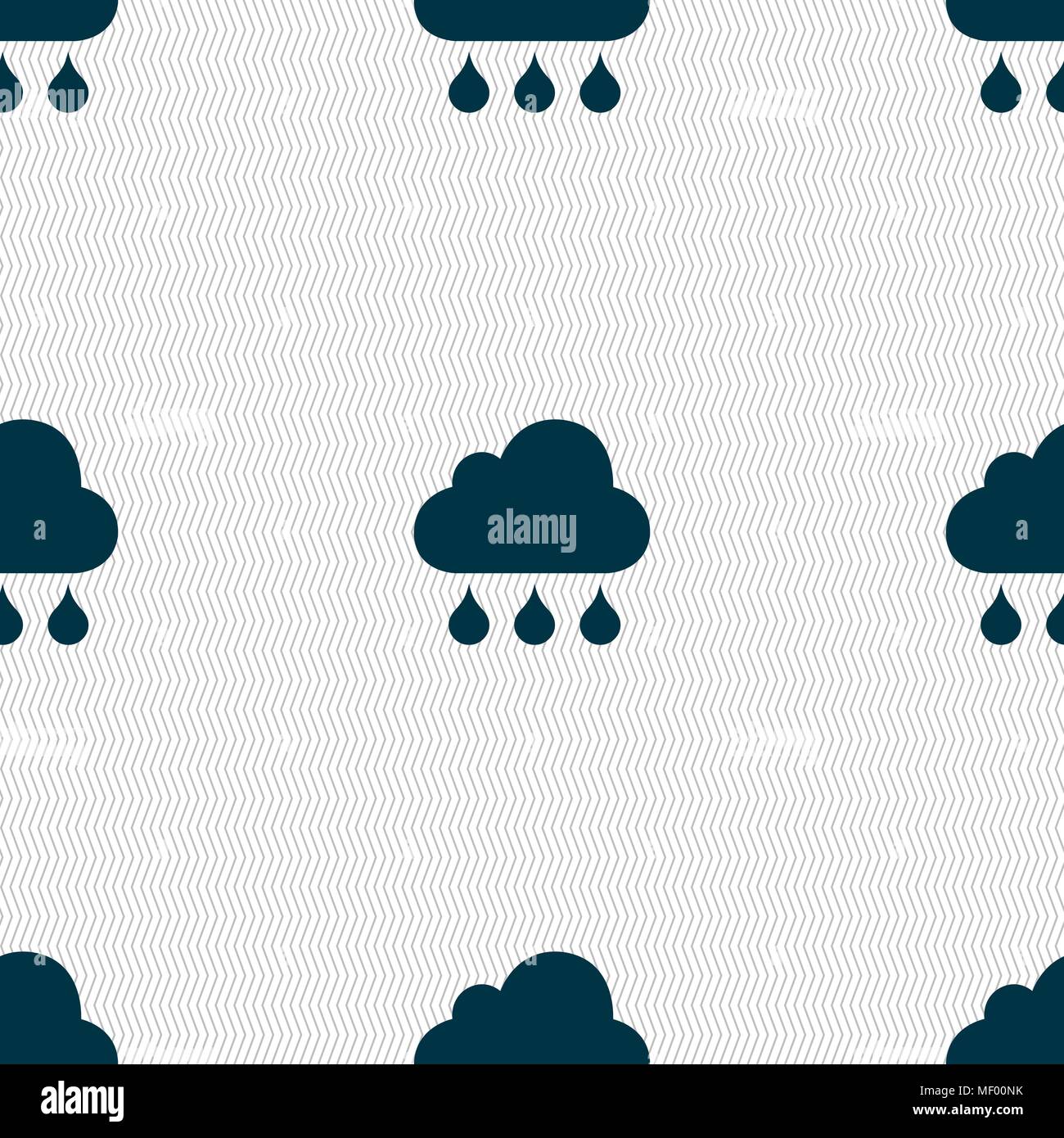 cloud rain icon sign. Seamless pattern with geometric texture. Vector illustration Stock Vector