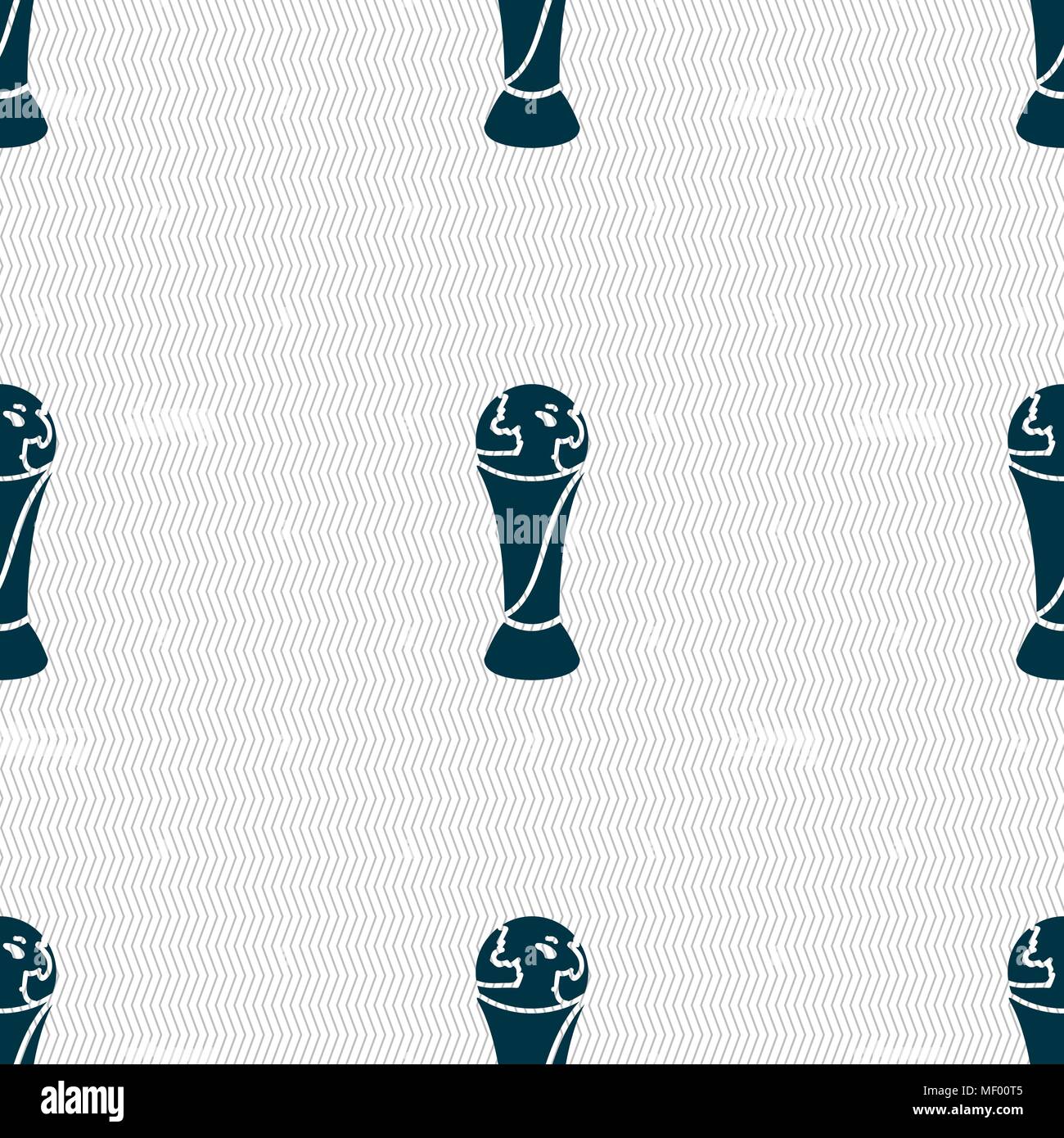 World cup icon sign. Seamless pattern with geometric texture. Vector illustration Stock Vector