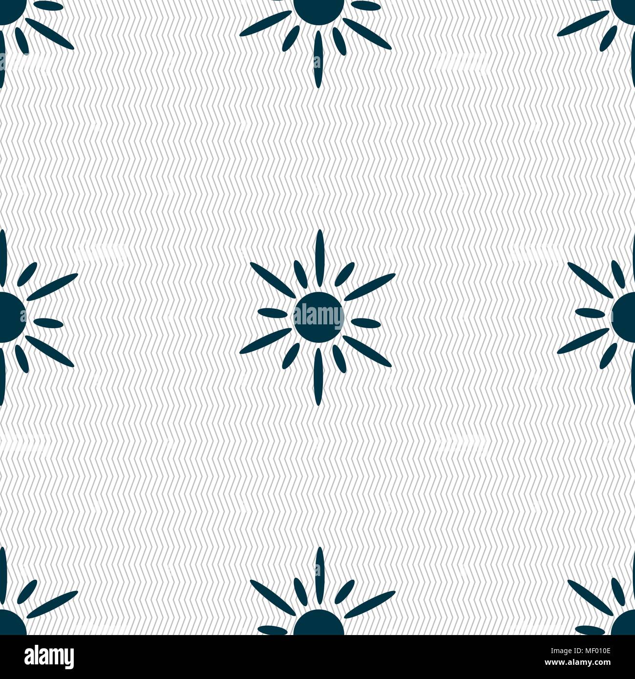 Sun icon sign. Seamless pattern with geometric texture. Vector ...