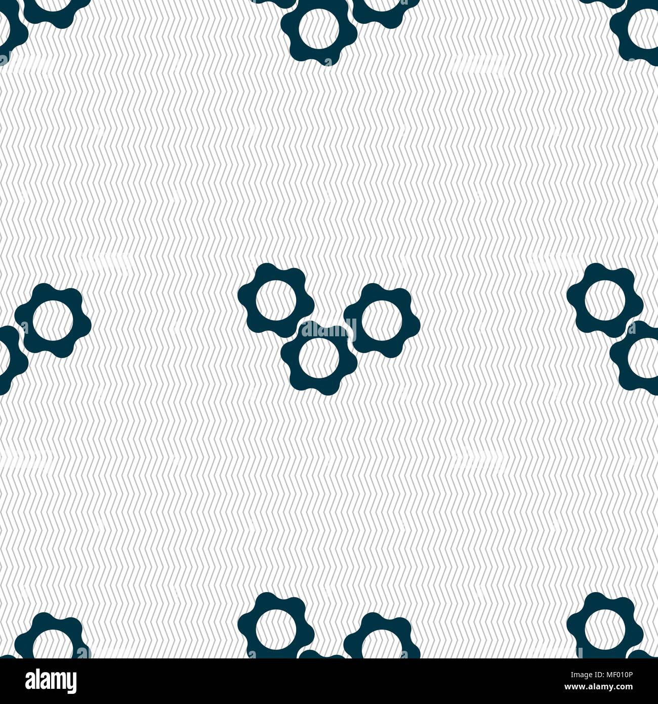 gears icon sign. Seamless pattern with geometric texture. Vector illustration Stock Vector
