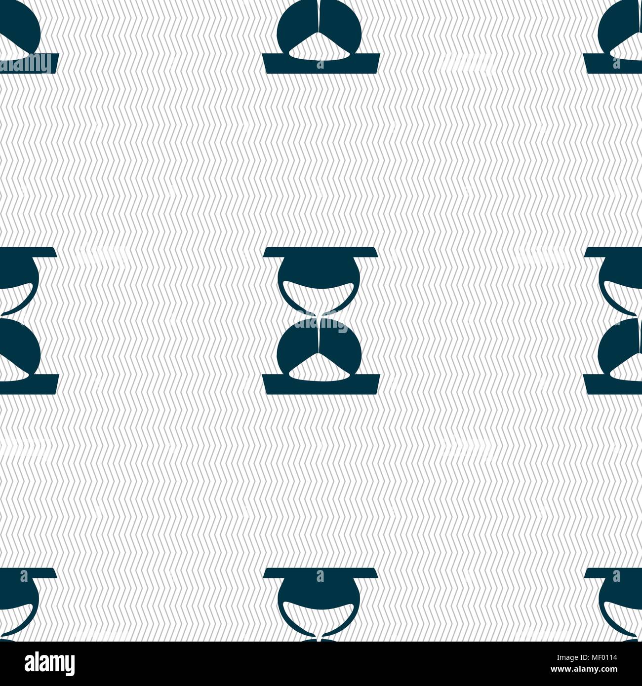 hourglass icon sign. Seamless pattern with geometric texture. Vector illustration Stock Vector