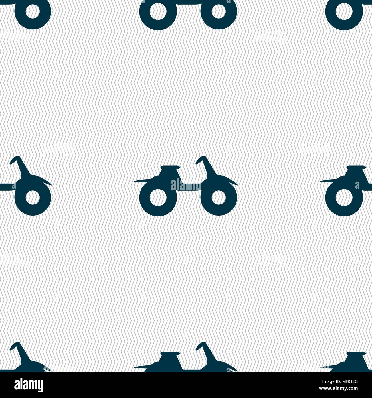 ATV icon sign. Seamless pattern with geometric texture. Vector illustration Stock Vector