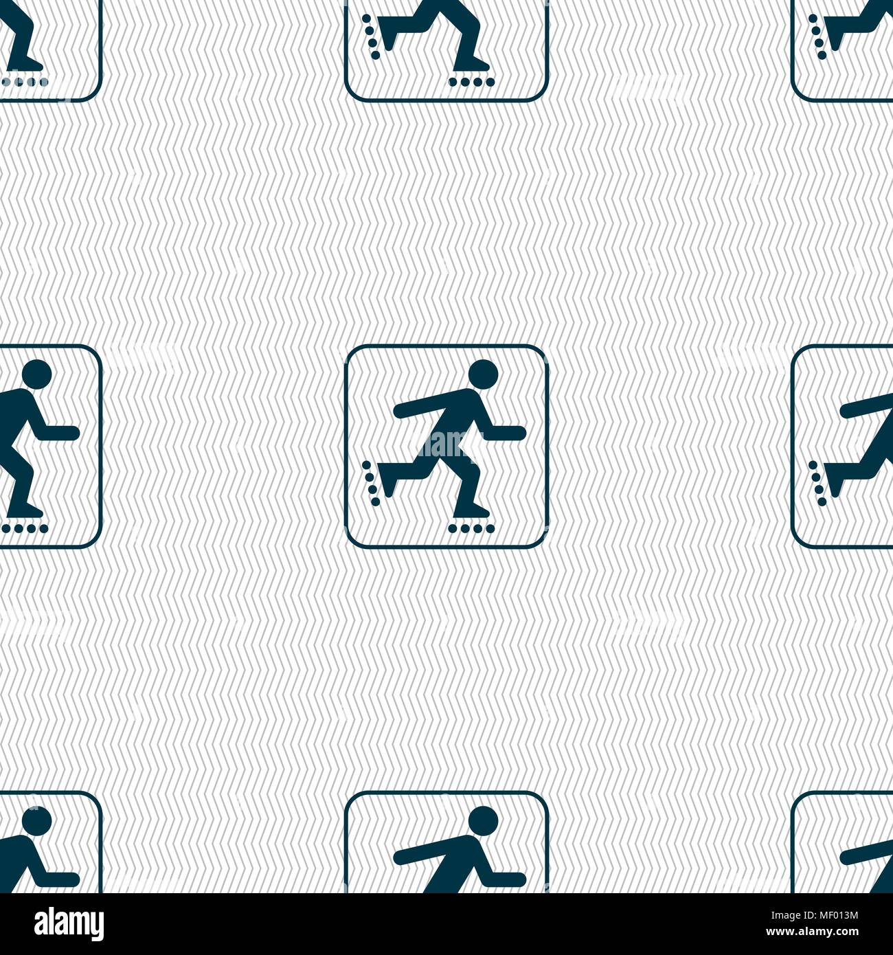 roller skating sign. Seamless pattern with geometric texture. Vector illustration Stock Vector