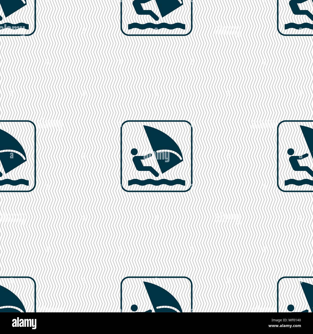 Windsurfing sign. Seamless pattern with geometric texture. Vector illustration Stock Vector