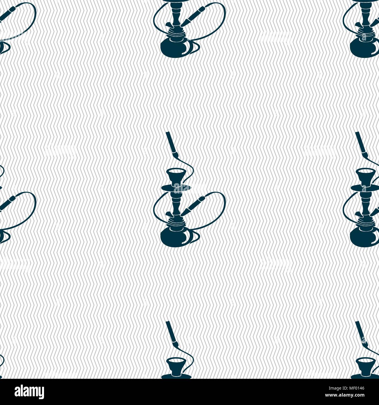 Hookah sign. Seamless pattern with geometric texture. Vector illustration Stock Vector