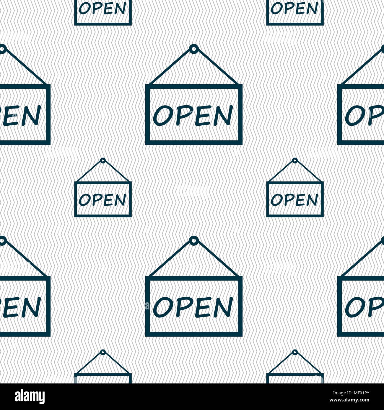 open icon sign. Seamless pattern with geometric texture. Vector ...