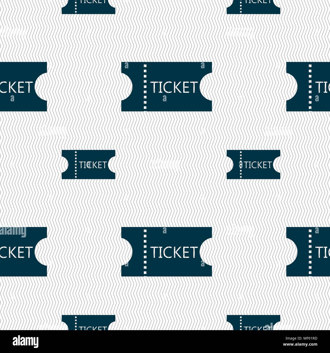 ticket icon sign. Seamless pattern with geometric texture. Vector ...