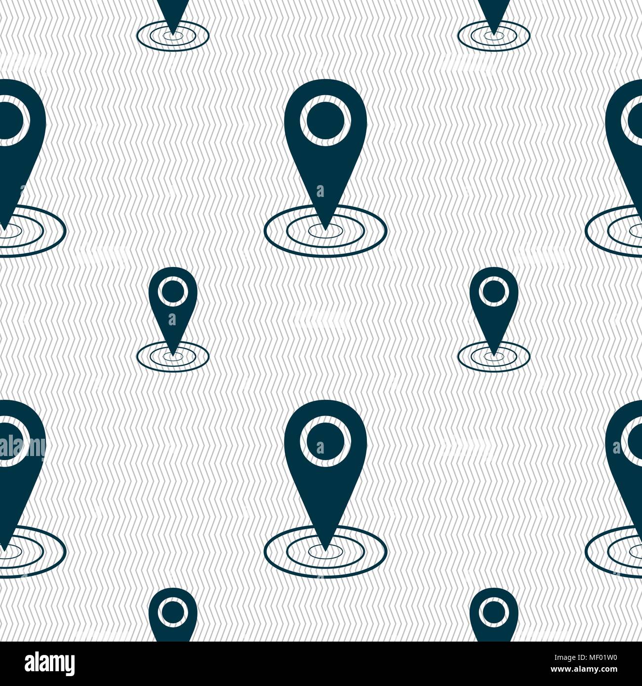 Map pointer icon sign. Seamless pattern with geometric texture. Vector ...