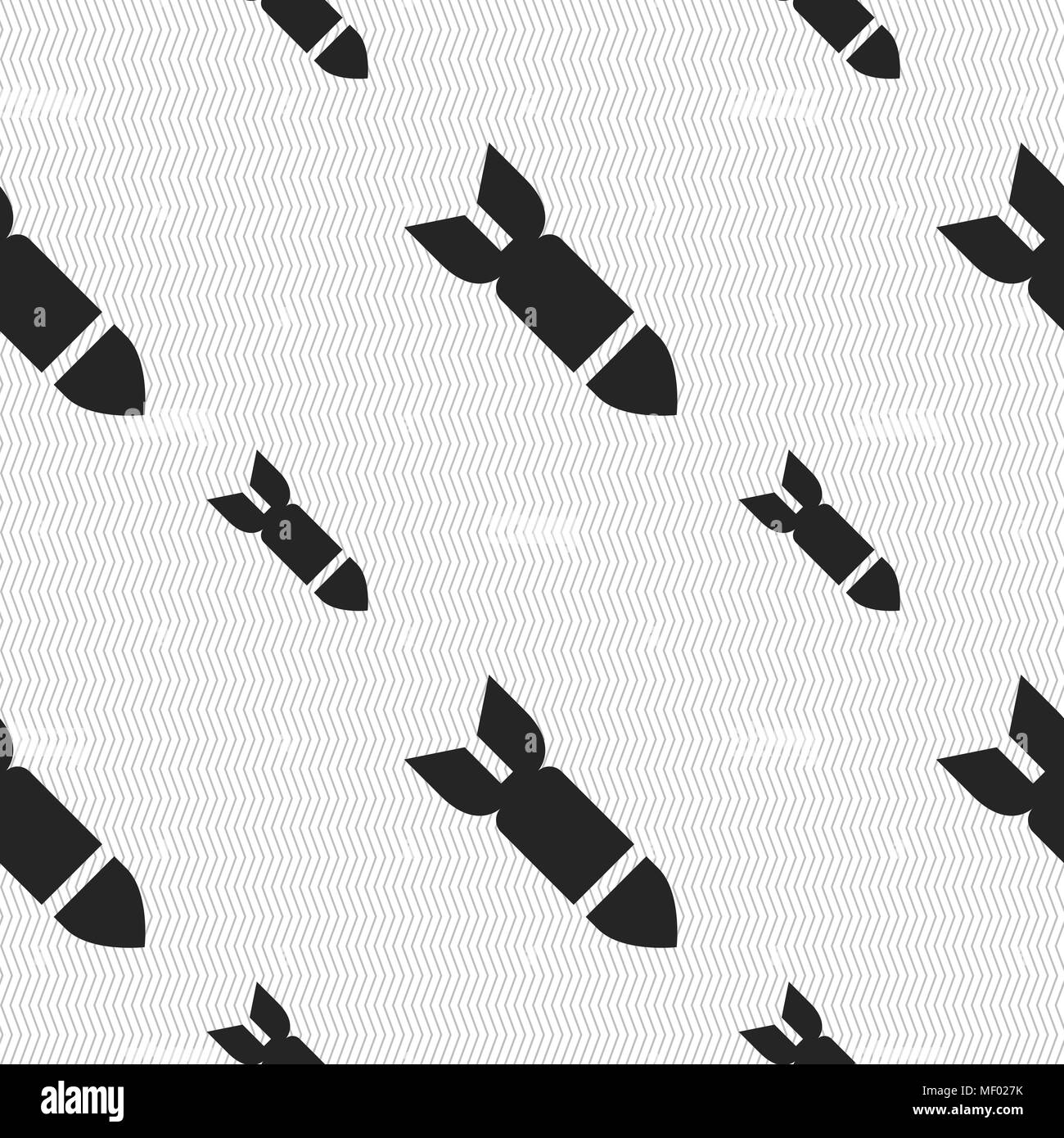 Missile,Rocket weapon icon sign. Seamless pattern with geometric texture. Vector illustration Stock Vector