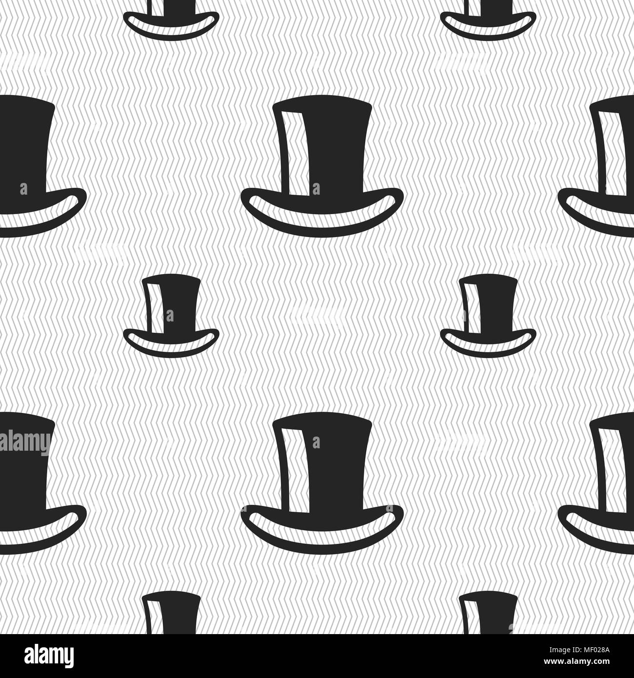 cylinder hat icon sign. Seamless pattern with geometric texture. Vector ...