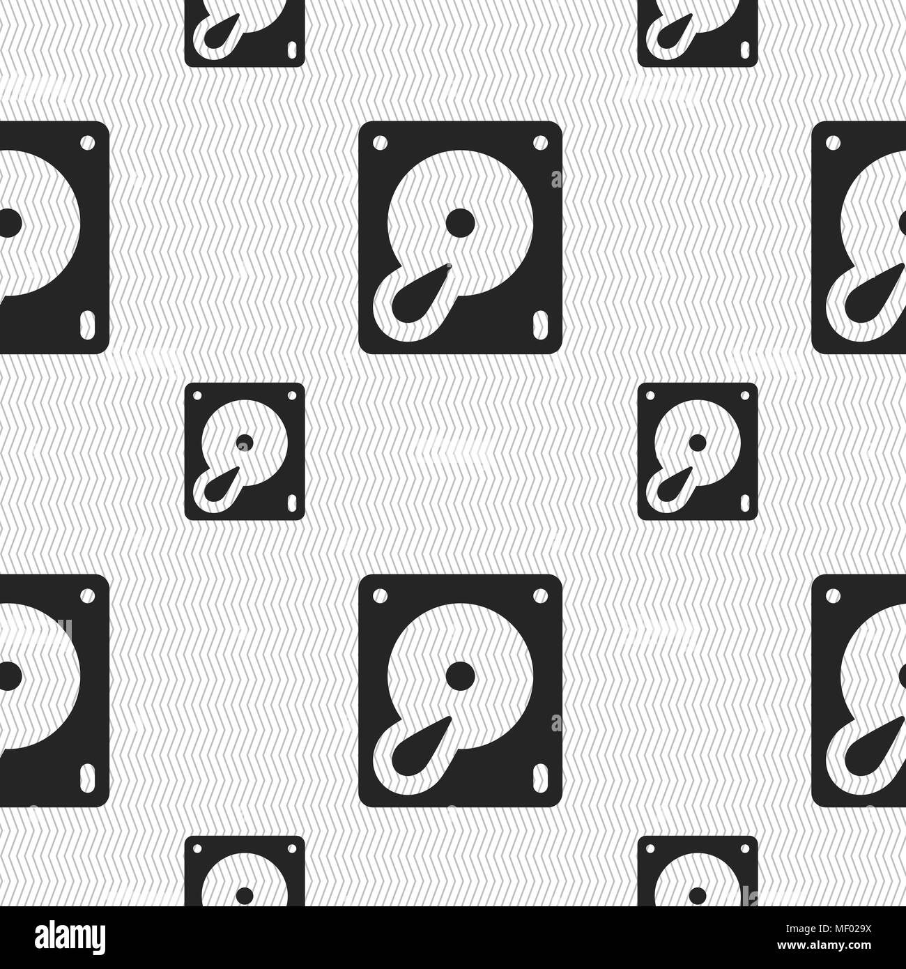 Hard disk and database icon sign. Seamless pattern with geometric ...