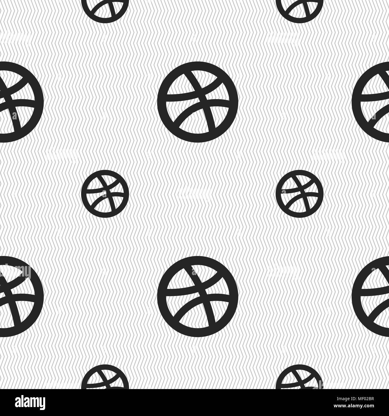 Basketball icon sign. Seamless pattern with geometric texture. Vector ...