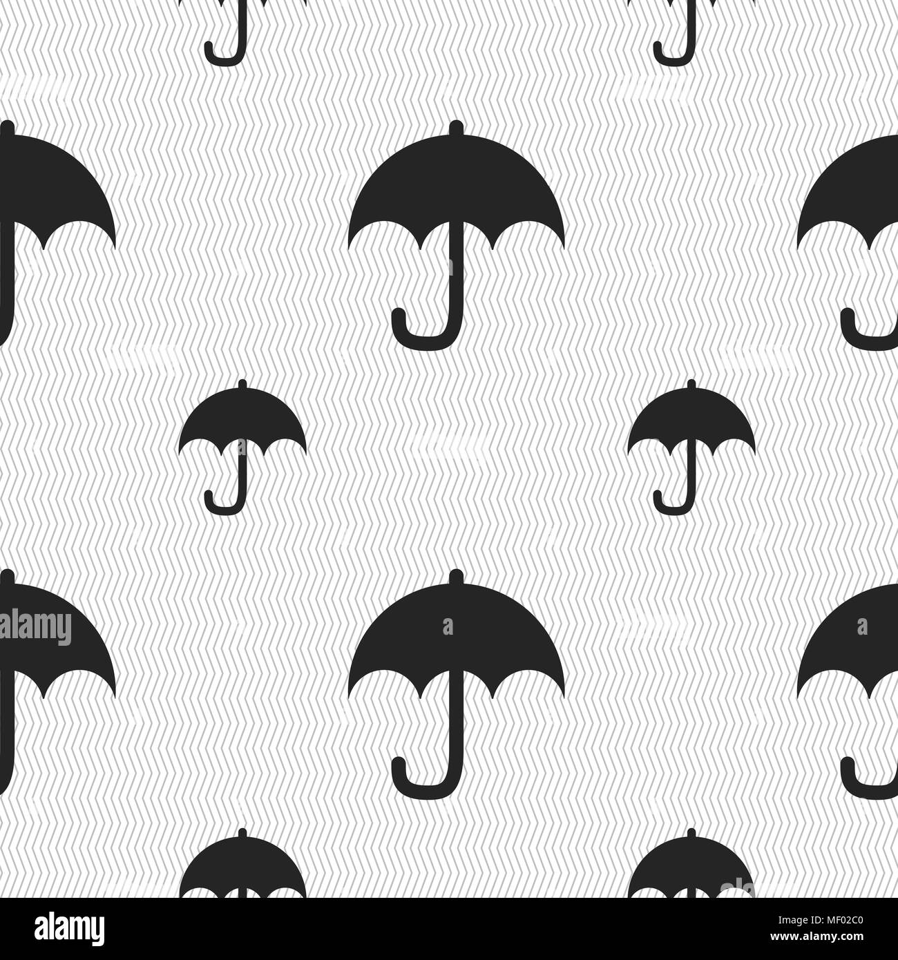 Umbrella icon sign. Seamless pattern with geometric texture. Vector ...