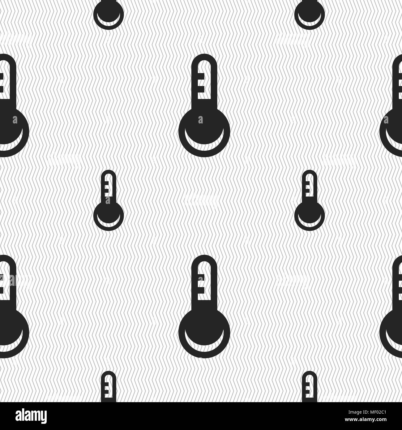 Thermometer, Temperature icon sign. Seamless pattern with geometric ...