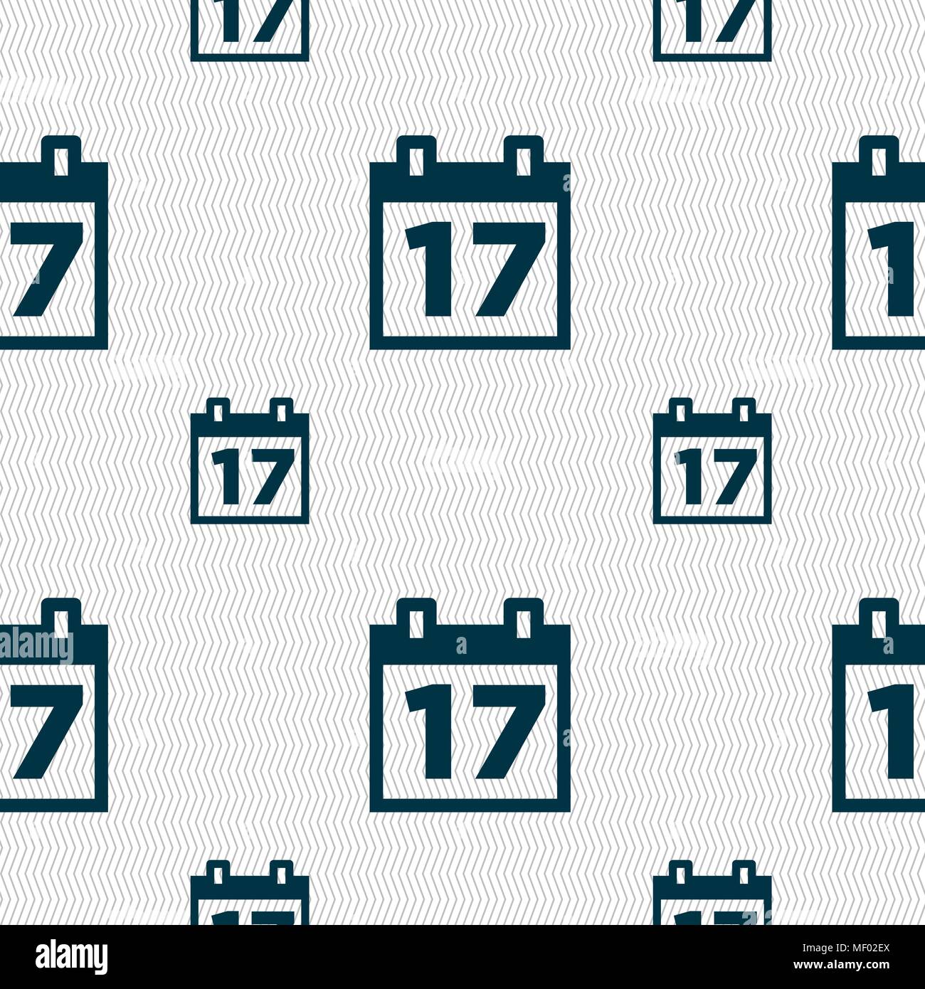 Calendar, Date or event reminder icon sign. Seamless pattern with ...
