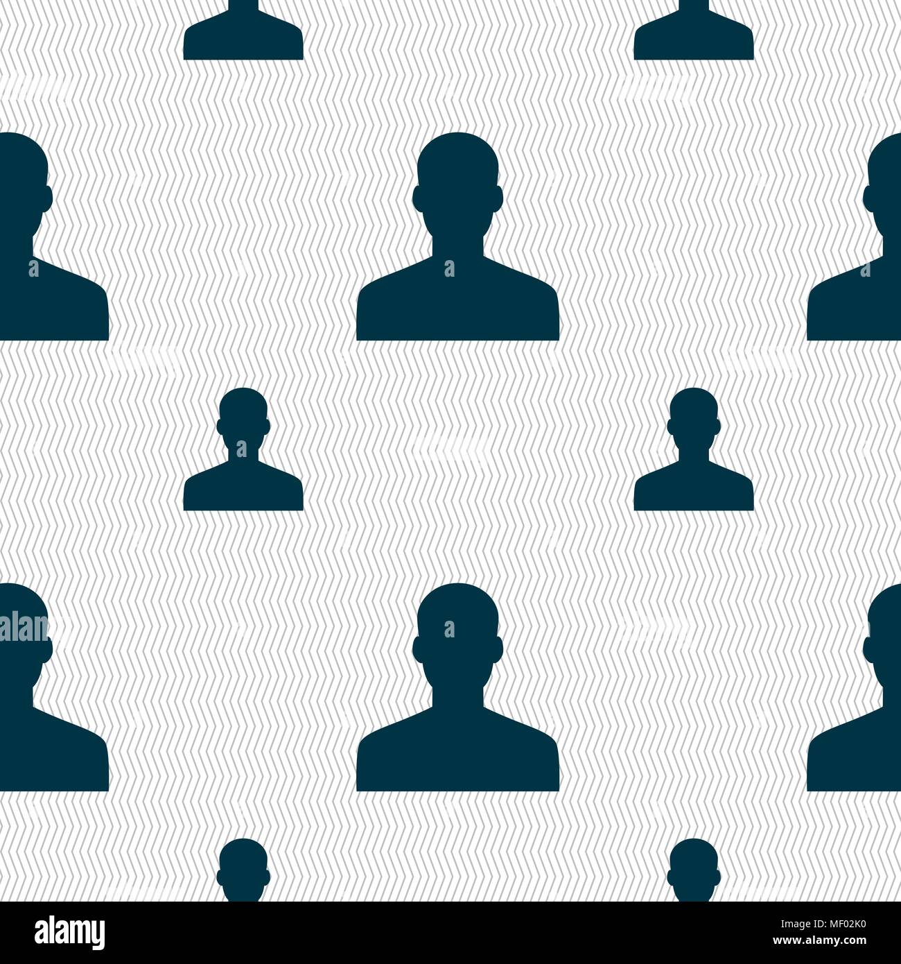 User, Person, Log in icon sign. Seamless pattern with geometric texture ...