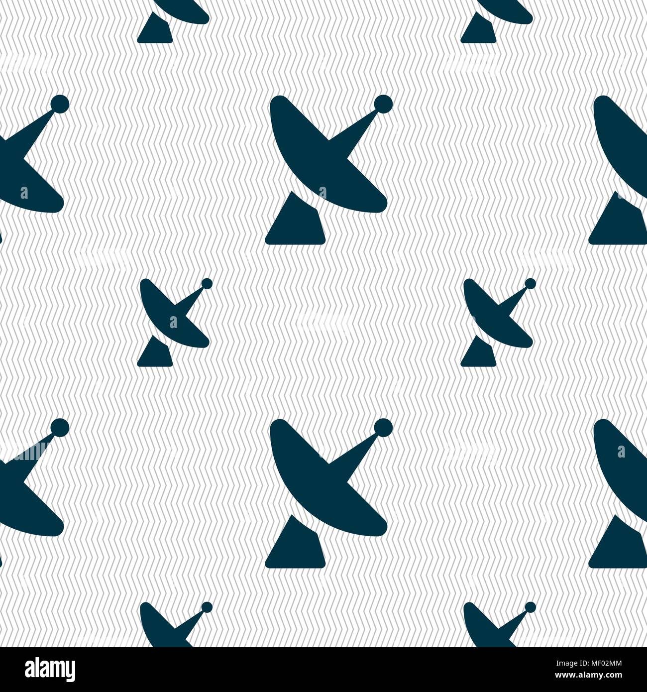 Satellite dish icon sign. Seamless pattern with geometric texture. Vector illustration Stock Vector