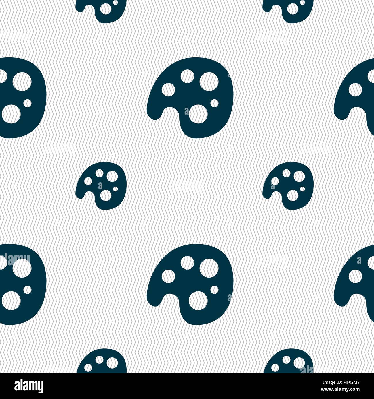 Palette icon sign. Seamless pattern with geometric texture. Vector ...