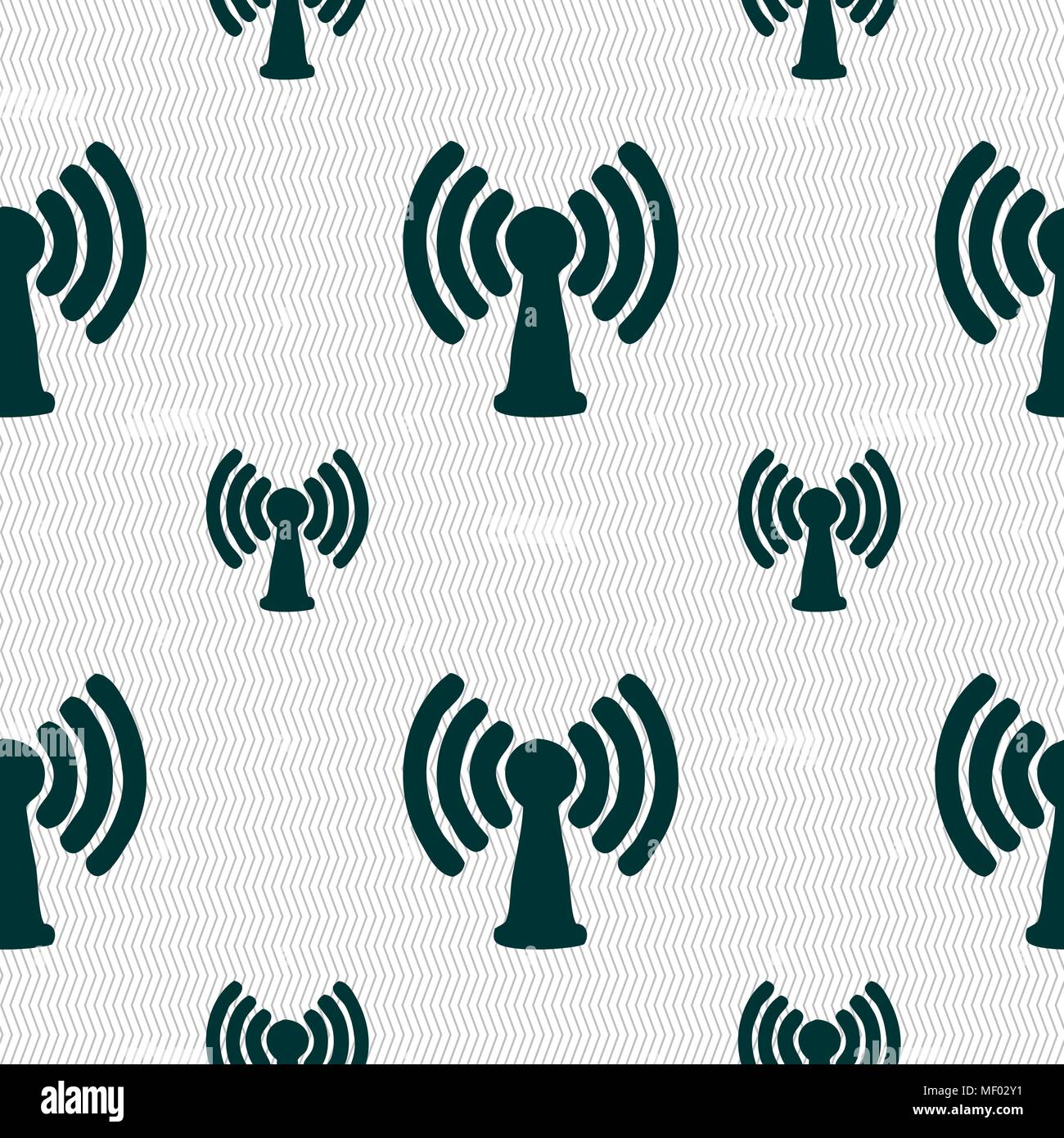 Wi-fi, internet icon sign. Seamless pattern with geometric texture ...