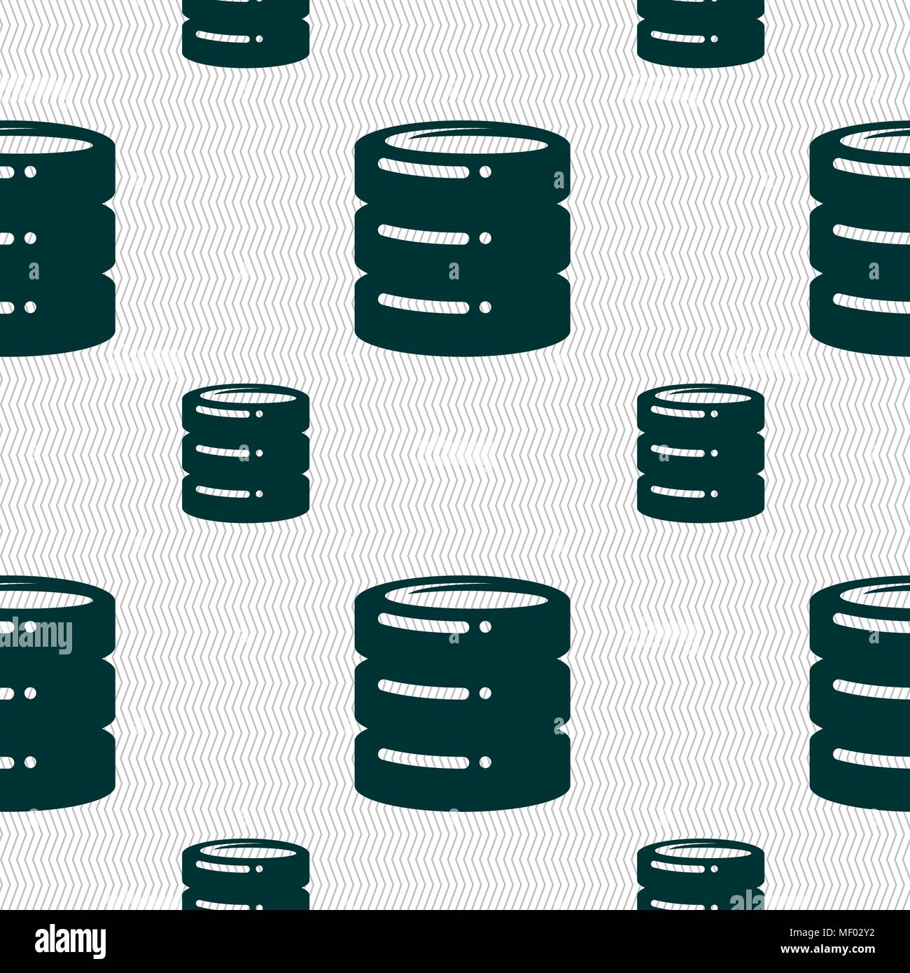 hard drive date base icon sign. Seamless pattern with geometric texture. Vector illustration Stock Vector