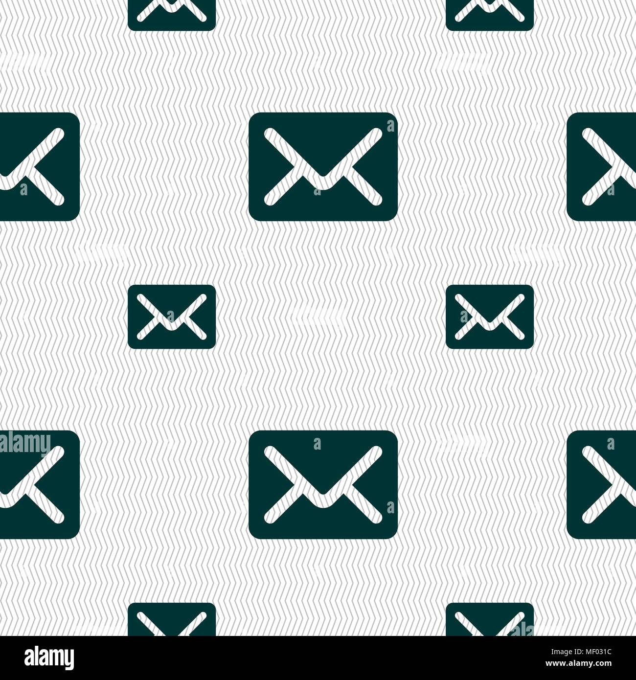 Mail, envelope, letter icon sign. Seamless pattern with geometric texture. Vector illustration Stock Vector