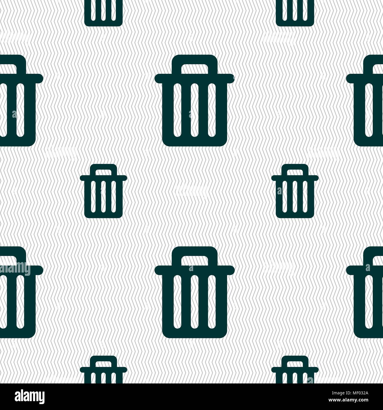 Recycle bin icon sign. Seamless pattern with geometric texture. Vector ...