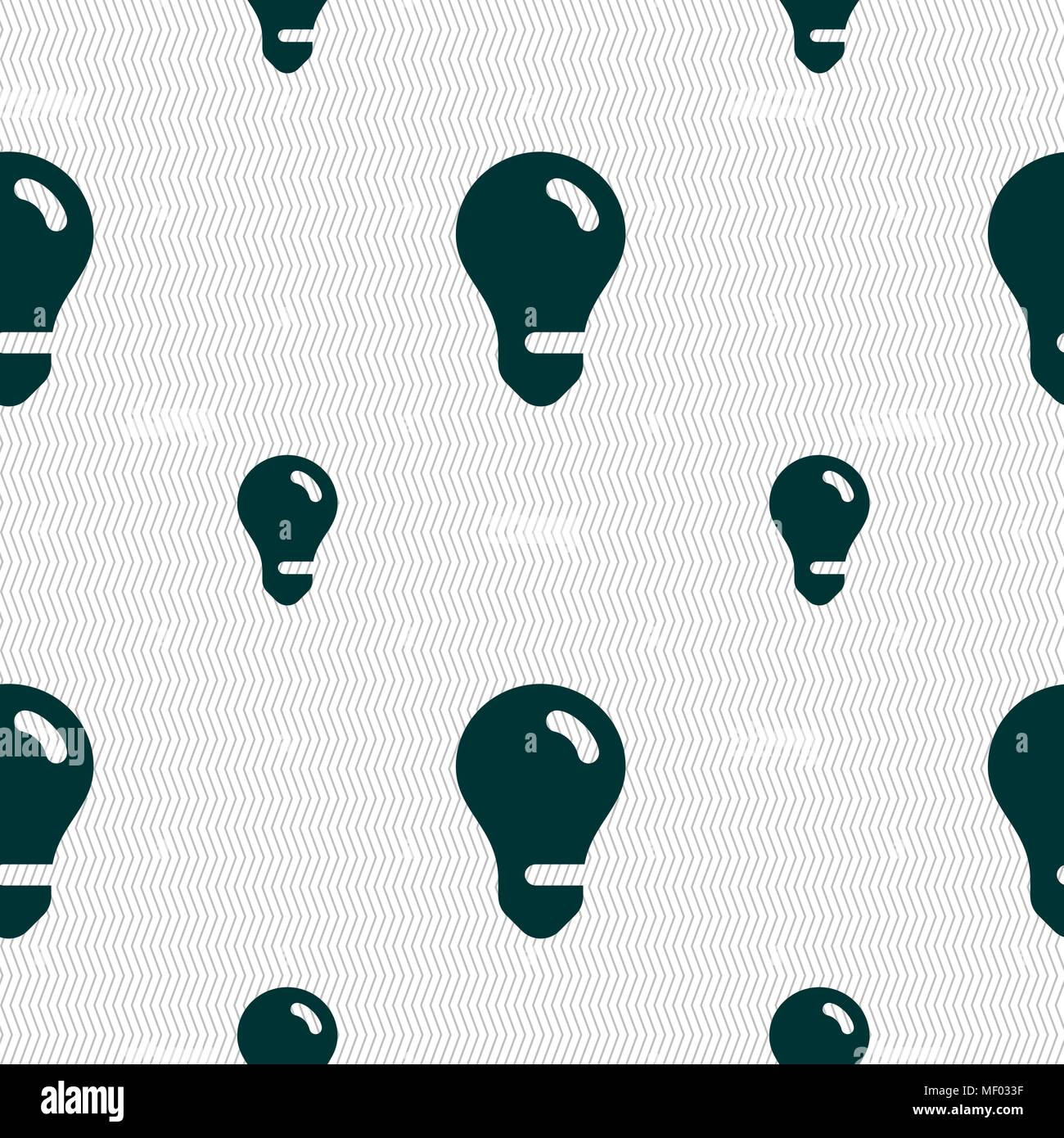 light bulb, idea icon sign. Seamless pattern with geometric texture. Vector illustration Stock Vector