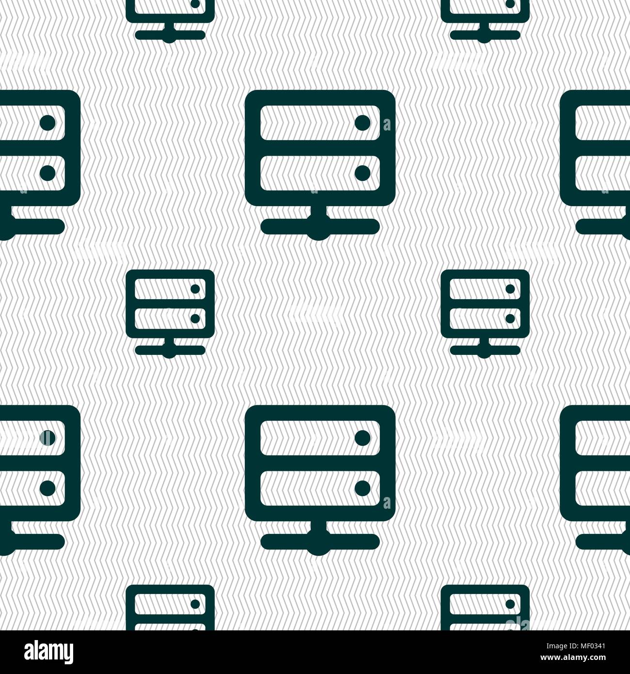 Server icon sign. Seamless pattern with geometric texture. Vector illustration Stock Vector