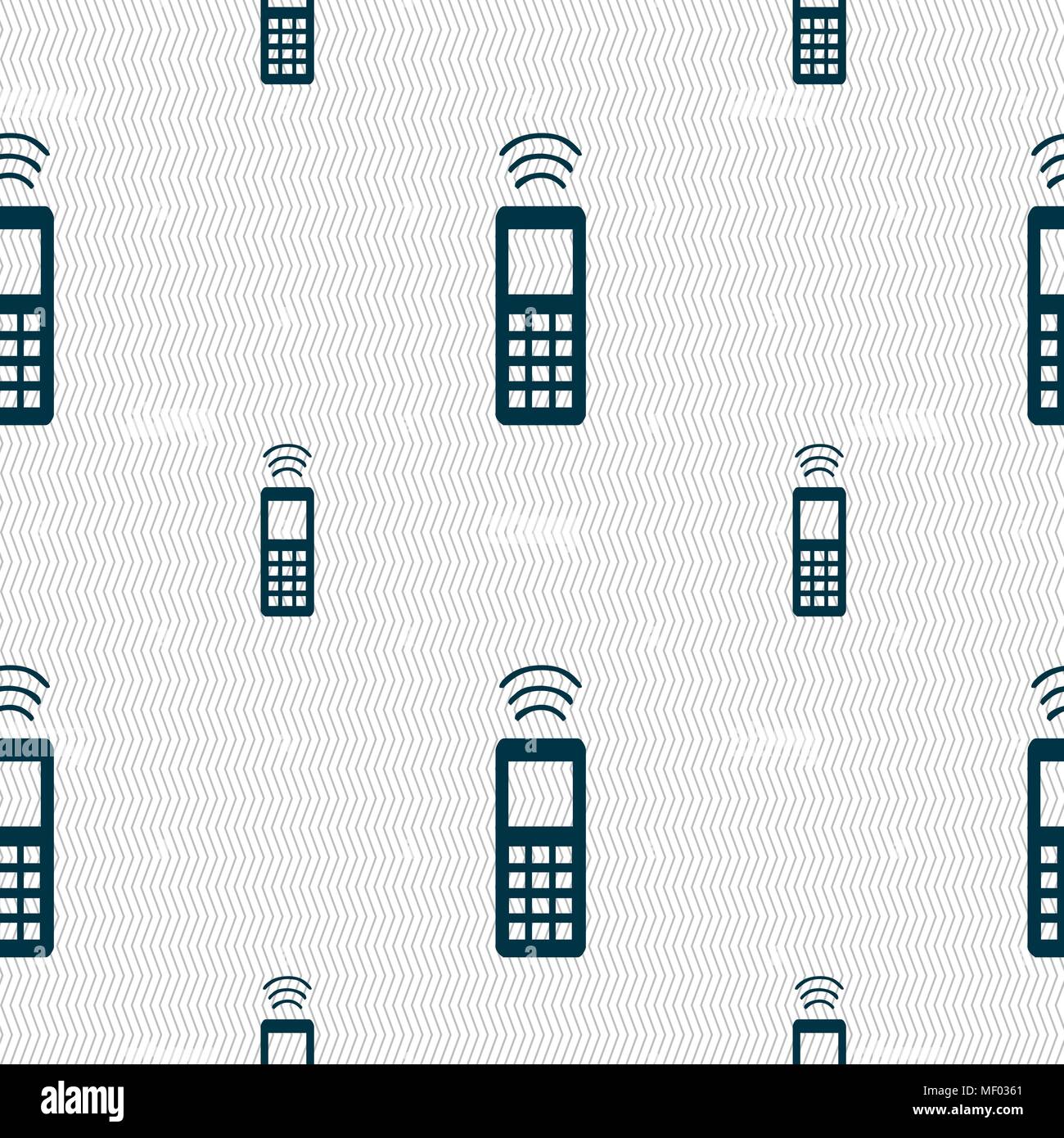 the remote control icon sign. Seamless pattern with geometric texture. Vector illustration Stock Vector