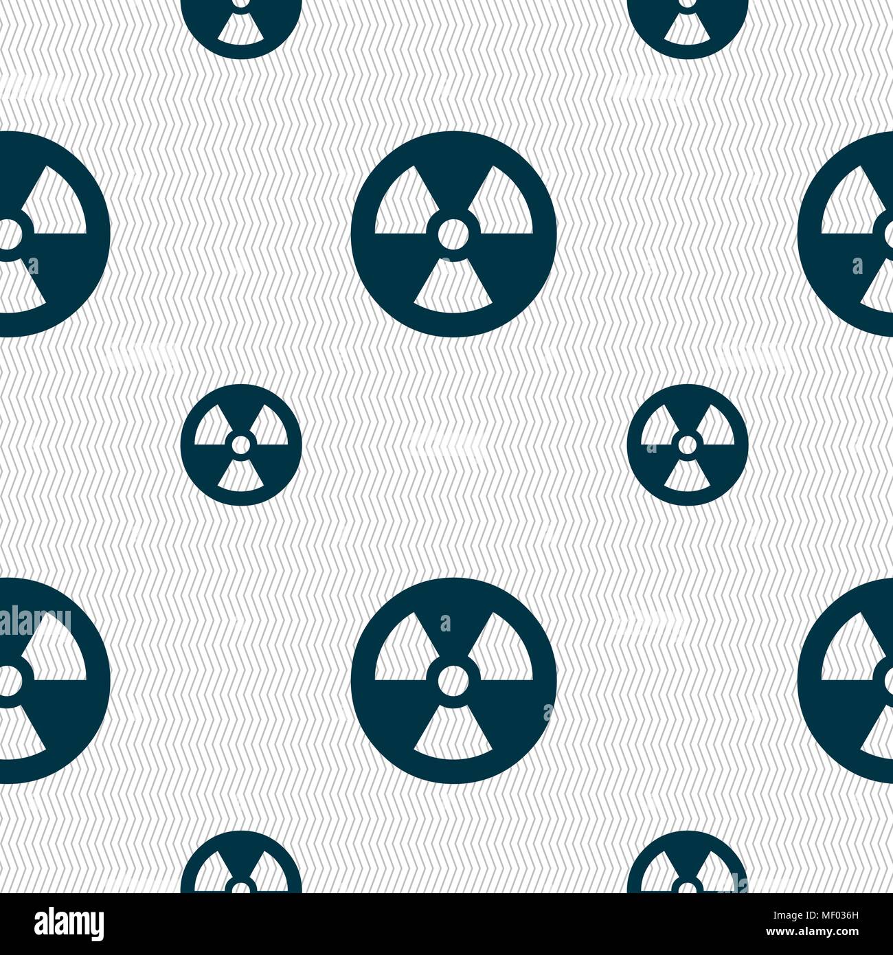 radiation icon sign. Seamless pattern with geometric texture. Vector illustration Stock Vector