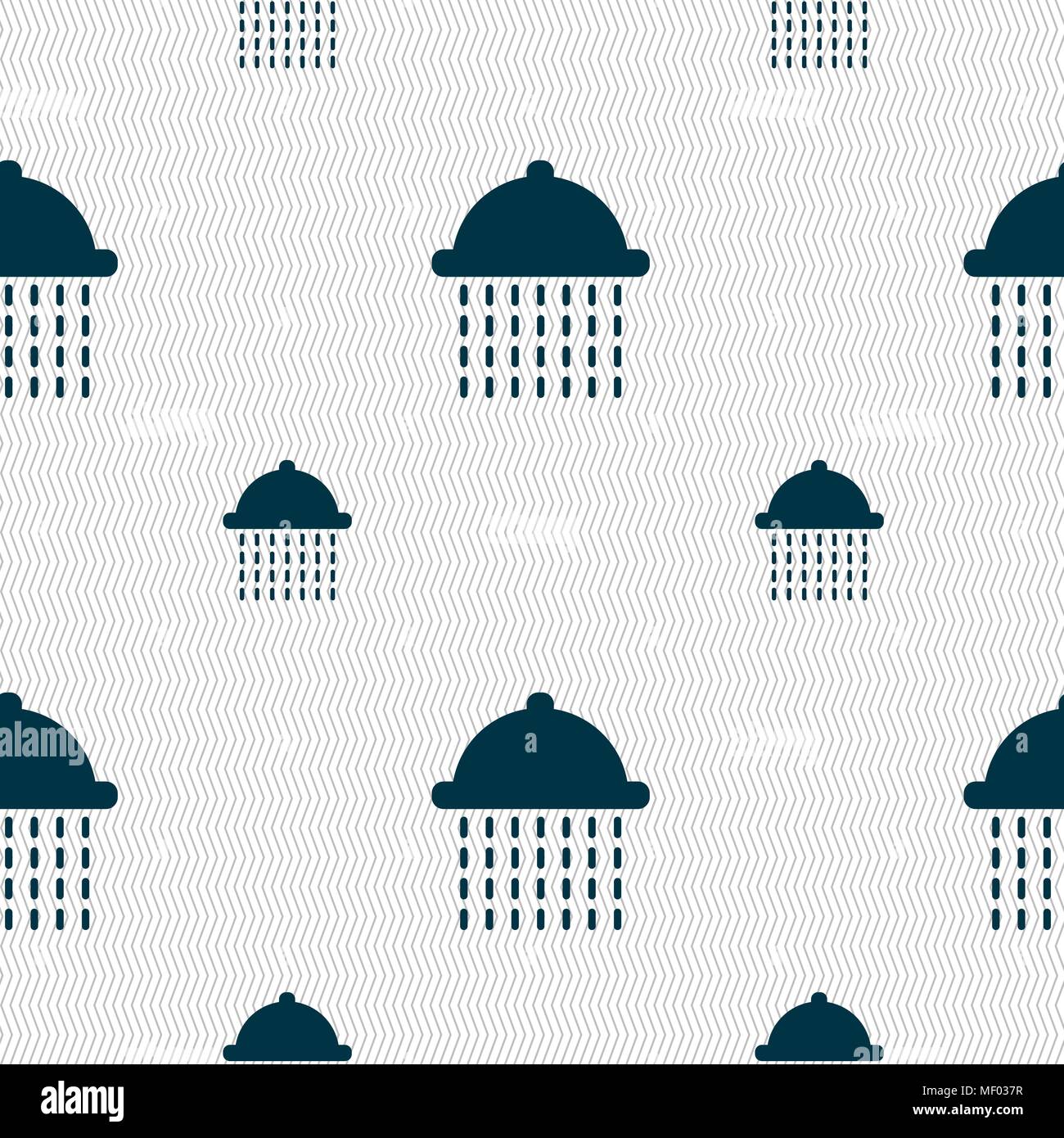 shower icon sign. Seamless pattern with geometric texture. Vector illustration Stock Vector