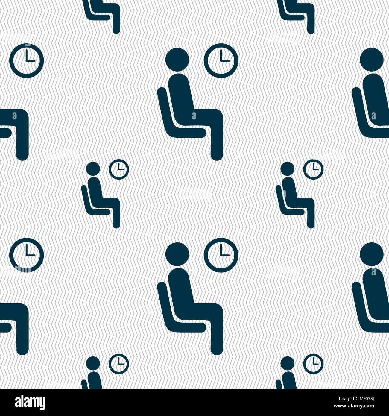 waiting icon sign. Seamless pattern with geometric texture. Vector illustration Stock Vector