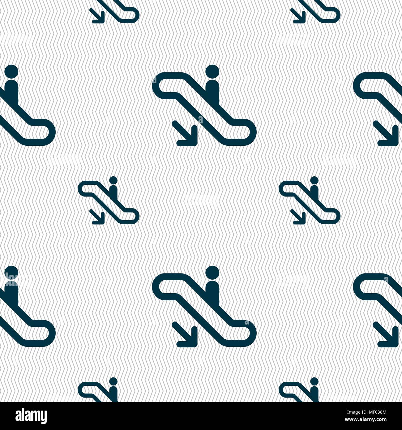 elevator, Escalator, Staircase icon sign. Seamless pattern with geometric texture. Vector illustration Stock Vector